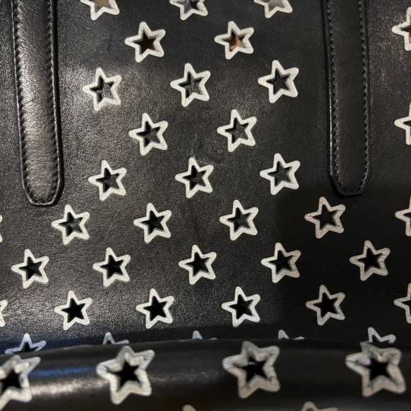 ** JIMMY CHOO Pimlico Star Punching Shoulder Open Tote Bag ** - Picture 4 of 16